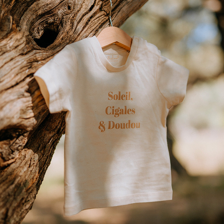 T-shirt bébé - Soleil, Cigales et Doudou Mistralou